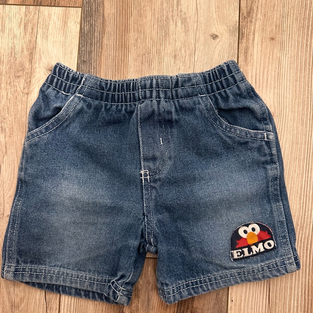 VINTAGE- Elmo Denim Shorts - 2T